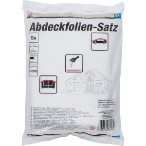Set folii de acoperire, HDPE, transparent, 4 x 5 m, 20 m², 5 piese, BGS DIY 71031 - Img 4