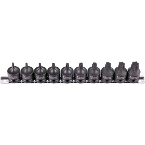 Set prize cu impact, scurte, 10 piese, 1/2", profil T T20-70, Condor 5010 - Img 1