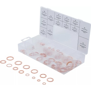 Set saibe din Cupru pentru busoane de baie de ulei, dimensiuni in mm, 75 bucati, BGS 8132 - Img 1