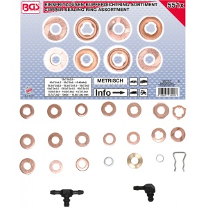 Set saibe speciale pentru injectoare, 551 piese, BGS 8107