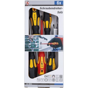 Set şurubelniţe electrician VDE, lamă dreaptă / cap cruce, 6 piese, BGS DIY 35816 - Img 2