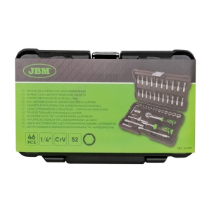 Set truse de scule cu 46 piese cu tubulare hexagonale 1/4" JBM 54109 - Img 5