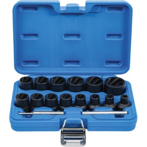 Set tubulare extractoare de suruburi si piulite deteriorate, 8 - 27 mm, actionare 1/2", 16 piese, BGS 5269 - Img 1