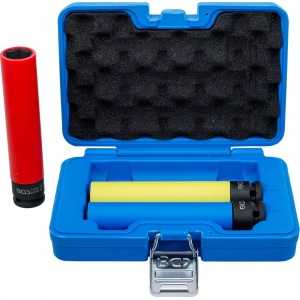 Set tubulare extralungi de impact 17, 19 si 21 mm cu protectie pentru jante din aliaj, antrenare 1/2", BGS 74567