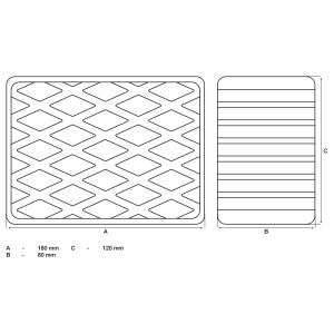Tampon din cauciuc pentru platforme elevatoare, dimensiuni 160 x 120 x 80 mm, BGS 7040 - Img 2