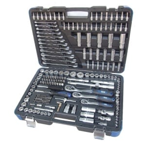 Trusa de scule cu tubulare, biti si chei combinate, antrenare 1/4“ + 3/8“ + 1/2“, 216 piese, Garage Meister GM52840