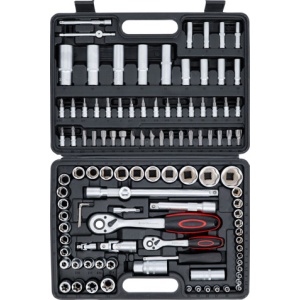 Trusa scule cu clicketi, biti si tubulare, antrenare 6,3 mm (1/4") / 12,5 mm (1/2"), 108 piese, BGS DIY 2287 - Img 4