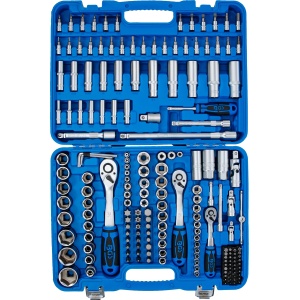 Trusa tubulare in Inch, cu 3 clicketi 1/4'' + 3/8'' + 1/2'', biti combinati, 192 piese, BGS 2245 - Img 7