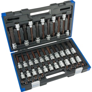 Chei tubulare cu bit, 46 buc., 1/4+1/2", cheie hexagonală, 3/32-3/4", Condor 38086 - Img 2