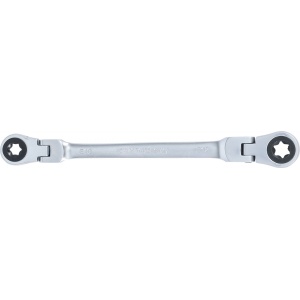 Cheie inelara cu clichet cu profil E E10 x E12, dublu articulata, BGS 71028-10X12 - Img 3