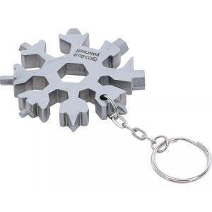 Cheie multifuncţională tip breloc fulg de zăpadă, 18-in-1, BGS DIY 85880 - Img 6