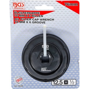Cheie pentru filtru de ulei, 76 mm x 6 puncte, BGS 8539 - Img 4