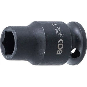 Cheie tubulară de impact, 6 colțuri, 6,3 mm (1/4"), 7 mm, B-7287 - Img 1