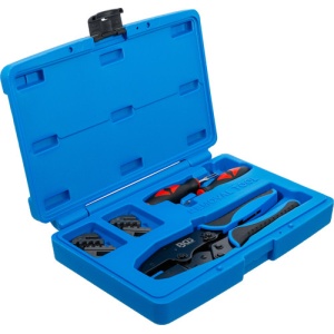 Cleşte de sertizare + scule pentru deblocare pini din fise / prize electrice, BGS 70929 - Img 2