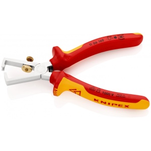 Cleste dezizolator cu arc de deschidere cu manere multicomponent, testate VDE, lungime 160 mm, Knipex 1106160 - Img 2