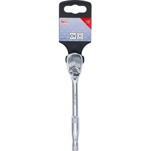 Clichet reversibil din oțel masiv, Dinți fini, Antrenare pătrat exterior de 6,3 mm (1/4"), BGS 74709 - Img 6
