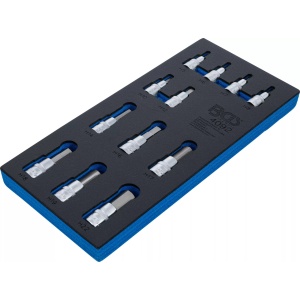 Echipare pentru dulap 1/3, Set biti hexagonali pe tubulara purtatoare act. 1/2", HEX 5-HEX 22, 12 piese, BGS 4092 - Img 2