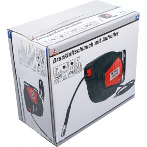 Furtun aer comprimat cu derulator, automat, 10 m + 1,5 m, BGS DIY 71055 - Img 5