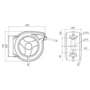 Furtun pentru aer comprimat 12.5 x 16 mm x 10 m pe rola cu recuperare automata, Apac 1731.C8 - Img 2