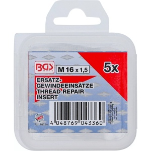Insertii Helicoil pentru reparatii filete M16x1.5, 5 piese, BGS 9432-1 - Img 2