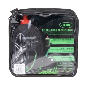 Kit de reparatie pentru anvelope, solutie si compresor de aer, JBM 54013 - Img 3