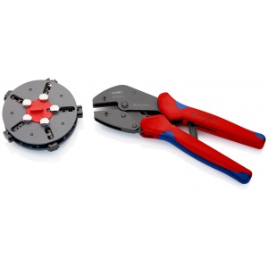 MultiCrimp® Cleste de sertizat 0,5 – 6,0 mm² cu magazie pentru rezerve, manşoane multicomponent, lungime 250 mm, Knipex 973302 - Img 1