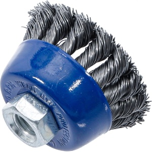 Perie de sarma rotativa pentru flex,diametru 65mm, filet interior 14x2.0, BGS 3980 - Img 5