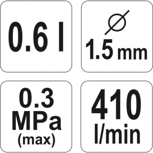 Pistol de vopsit HVLP cu duza de 1.5 mm, rezervor 0.6 litri, Yato YT-2341 - Img 4