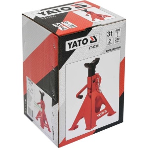 Set 2 capre de sustinere cu sarcina max.3tone, reglabile pe inaltime 280-420mm, Yato YT-17311 - Img 2