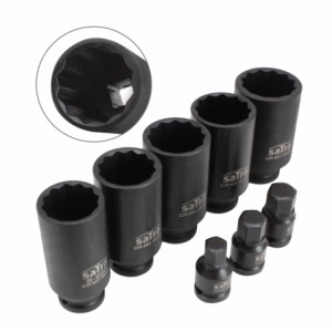 Set 8 chei tubulare act. 1/2" in 12 colturi, Satra S-90150 - Img 3