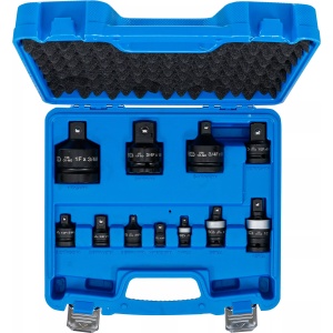 Set adaptoare de impact 1/4''-3/8'', 3/8''-1/2'', 1/2''-3/4'', 3/4''-1" + 3 articulatii cardanice de impact 1/4'', 3/8'', 1/2'', 11 piese, BGS 25140 - Img 4