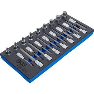 Set biţi profil Imbus H5-H19 | suport organizator 44929 pentru dulap de scule | 24 piese, BGS 4116 - Img 2