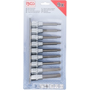 Set biţi Profil Torx cu gaura T20-T60 cu tubulara 1/2", 9 piese, BGS 5178 - Img 3