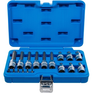 Set biti Torx cu gaura, antrenare 1/4" si 1/2", 18 piese, BGS 5174 - Img 1