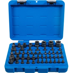 Set biţi Torx si capete chei tubulare Profil E, Torx cu gaura, Profil TP pentru Torx Plus, 52 piese, BGS 9839