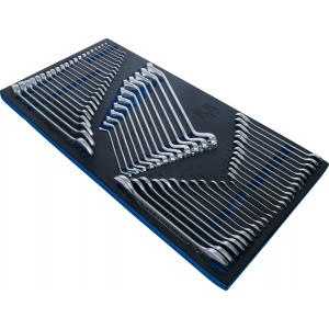Set chei combinate, fixe, cu clichet, inelare cu cot, 57 piese, BGS 4792 - Img 2