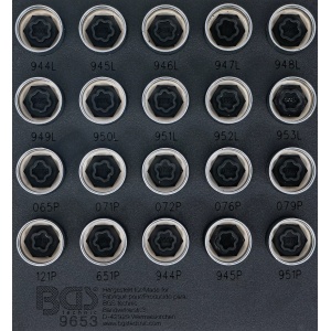 Set chei pentru desfacut antifurt de roti Volvo, 20 piese, BGS 9653 - Img 1