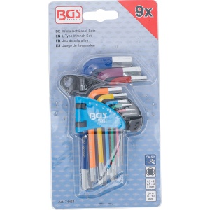 Set chei tip L multicoloră scurte hexagon interior 1,5 - 10 mm 9 piese - Img 4