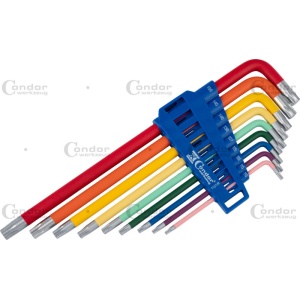 Set chei Torx T10-50 tip L colorate, 9 piese, Condor Cr1121-9 - Img 2