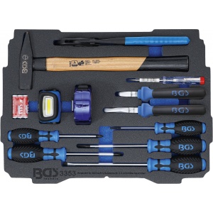 Set cleşti, şurubelniţe, ciocan in suport din spuma pentru sistem systainer® BOXSYS 1 & 2 , 12 piese, BGS 3353