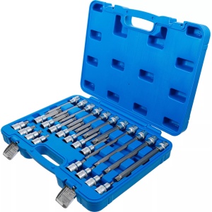 Set cu biti Spline (XZN) M5 - M16 , antrenare cu tubulara 1/2'', 26 piese, BGS 5180 - Img 2
