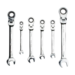 Set de 7 chei combinate cu clichet si cap rotativ, JBM 53017 - Img 5