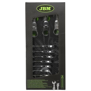 Set din 12 chei combinate scurte cu clichet articulat, JBM 54032 - Img 4