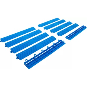 Set elemente marginale pentru gresie din plastic sistem de clic 400 x 55 x 15 mm 10 piese, BGS 74547