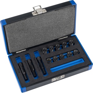 Set pentru reparat filete de bujii incandescente M10 x 1.0, 13 piese, Condor 5672 - Img 2