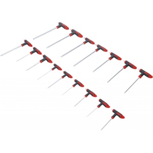 Set şurubelniţe cu mâner T şi lama laterala | Inbus / Profil T (pentru Torx) | 16 piese, BGS Diy 90 - Img 2