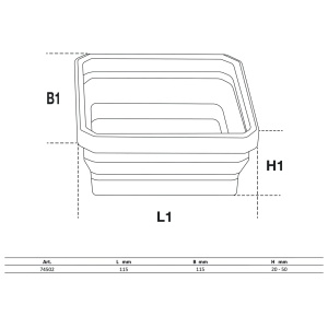 Set tăvi magnetice, Silicon, pliabil, 115 x 115 x 50 mm, 4 piese, BGS 74502 - Img 2