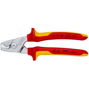 StepCut Cleste de taiat cabluri izolate Ø 15 mm / 50 mm², manere multicomponent, testate VDE, lungime 160 mm, Knipex 9516160 - Img 3