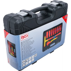 Trusa cu tubulare VDE - 1000V 10 - 24 mm, clicket, teu si prelungitor cu antrenare 1/2", 11 piese, BGS 7145 - Img 5