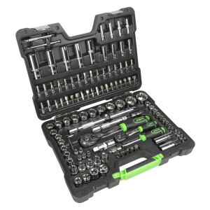 Trusa de tubulare cu 12 colturi, clicketi si prelungitoare, 113 piese, JBM 54047 - Img 2
